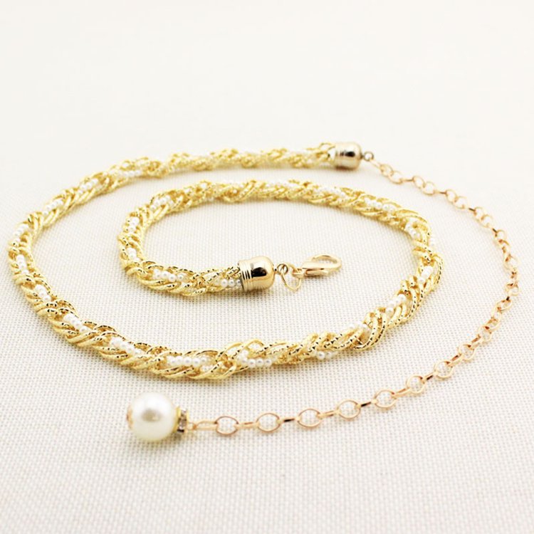 Elastic Ladies Dress Waist Chain Belt Elastic Waist Design Chain Versatile Skirt Decoration Small Belt For Woman