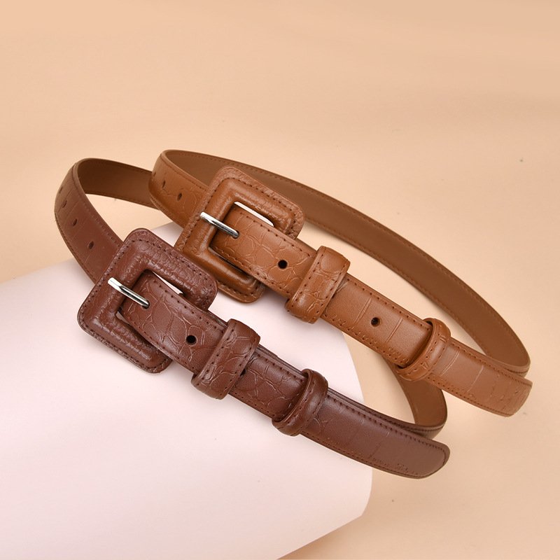 Factory Sale Customized Women's Men's Unisex Fashion Rivet Western Belt Punk Metal Buckles Ladies Waist Belt