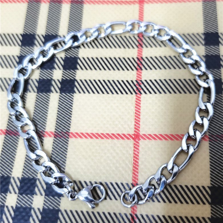 Stainless Steel Metal Hip Hop Men/women Lobster Clasp chain Bracelet NK 3:1 Figaro chain Bracelet