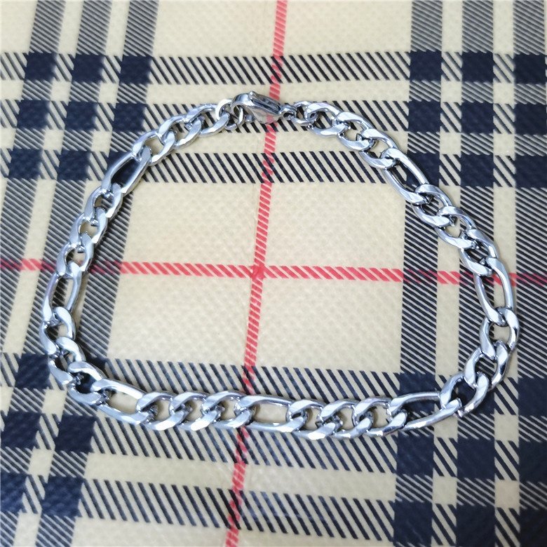 Stainless Steel Metal Hip Hop Men/women Lobster Clasp chain Bracelet NK 3:1 Figaro chain Bracelet
