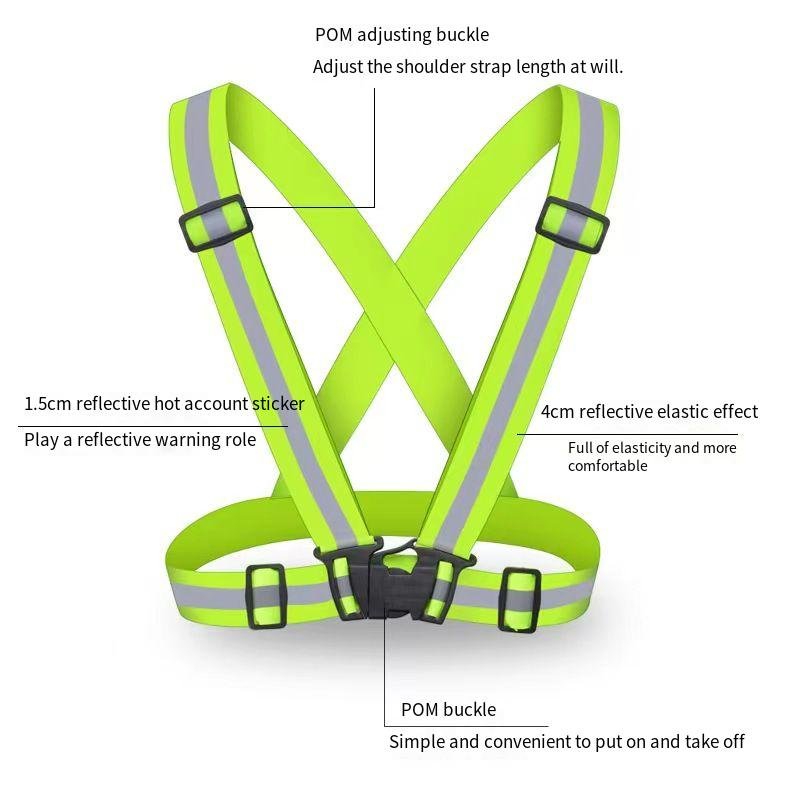 Custom LOGO Reflective Cycling Running Belt Safety Clothing Hi Vis Reflective Safety Vest