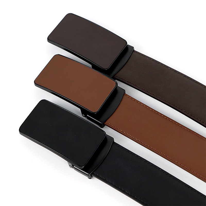 High-end custom luxury durable buckle belt men casual belt business matte black brown formal belt