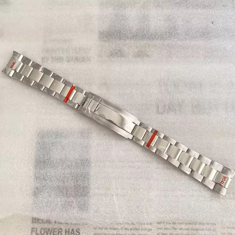 Watch accessories, steel strap, buckle, 316L black green water ghost 20mm solid precision steel folding watch chain
