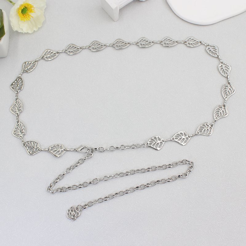 New Ladies Fashion Accessories Luxury Designer High Quality Silver Metal Thick Chain Waist Belts for Women