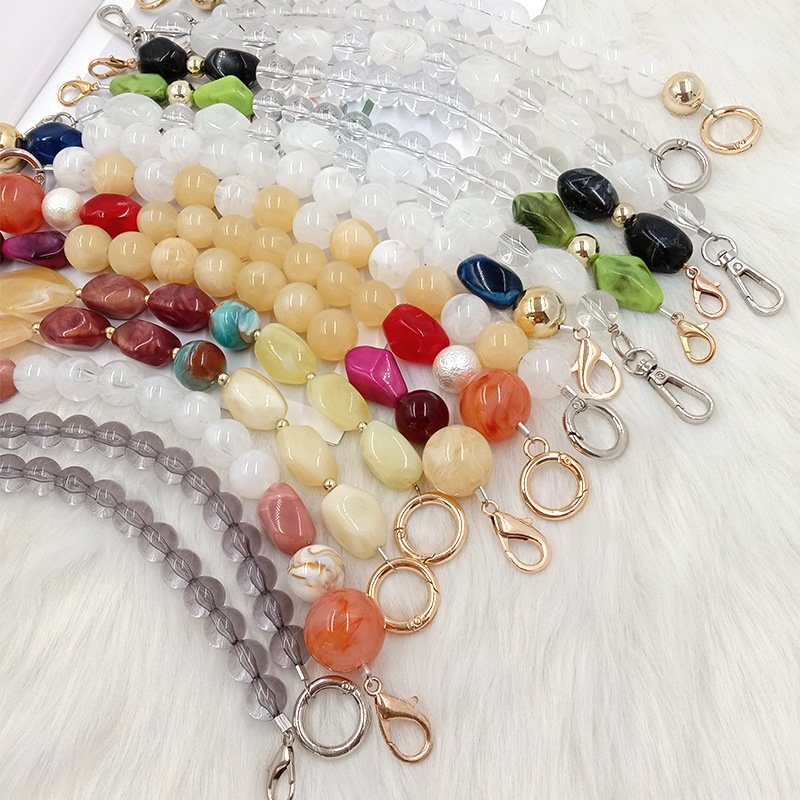 REWIN Fancy Pink Resin Plastic Bead Bag Handle Strap Extension Chain Belt for Handbag Purse Decoration Accessories