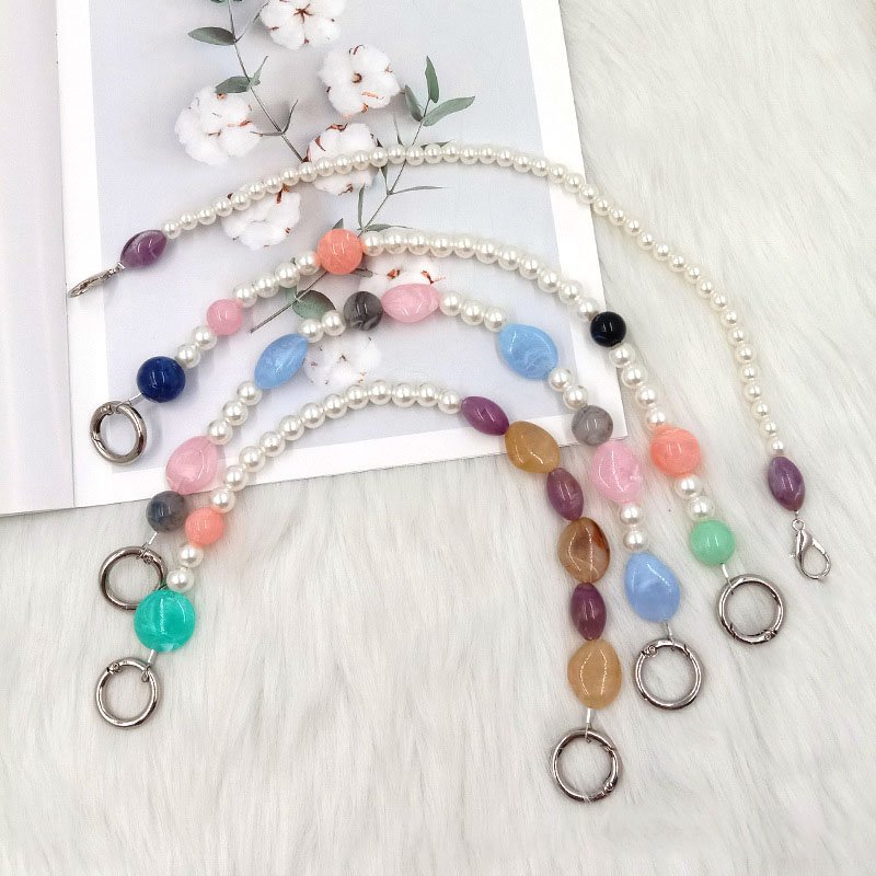 REWIN Fancy Pink Resin Plastic Bead Bag Handle Strap Extension Chain Belt for Handbag Purse Decoration Accessories