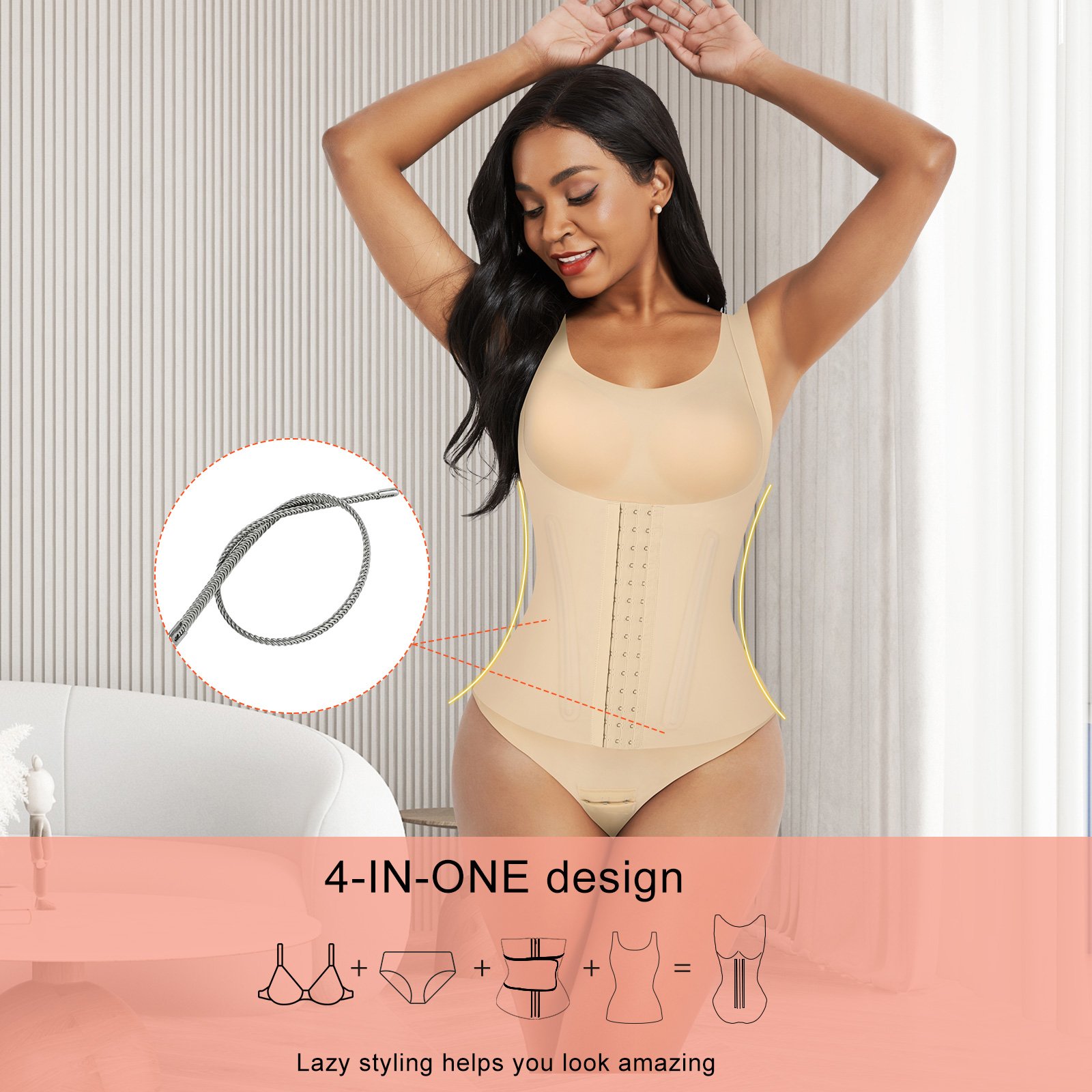 waist trainer new design 2022 4 in 1 waist trainer bra high compression body shaper shapewear corset waist trainer belt