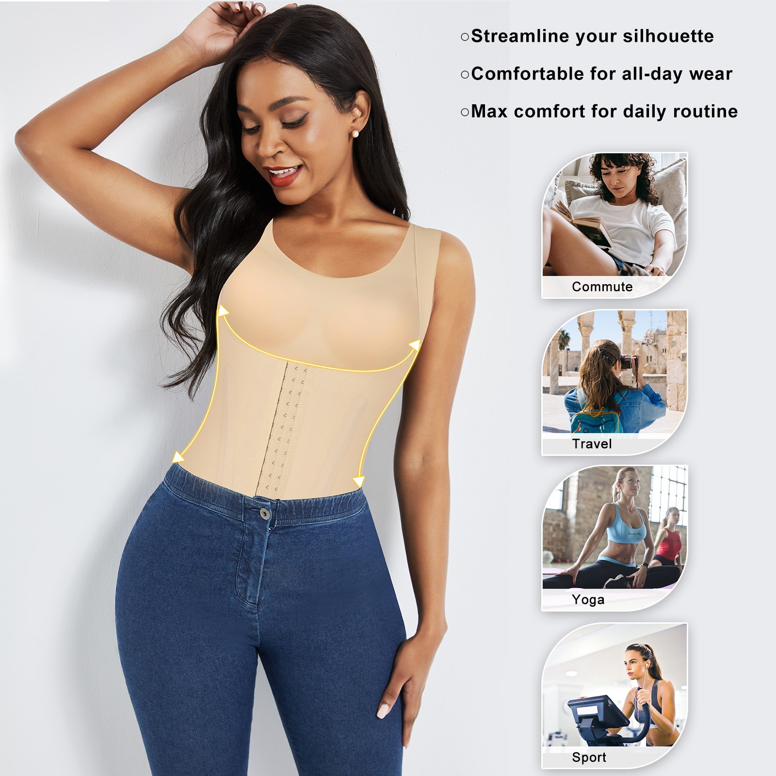 waist trainer new design 2022 4 in 1 waist trainer bra high compression body shaper shapewear corset waist trainer belt