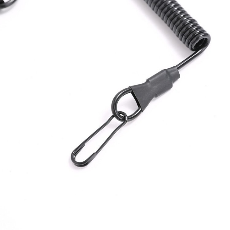 Wholesale Outdoor multi-functional tactical belt anti-loss waist chain spring elastic key chain mountaineering buckle lanyard