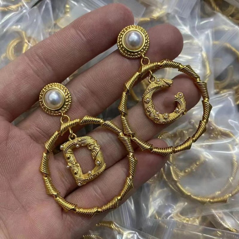 Fashion Designer Inspired Jewelry Famous Brands Bangles Luxury Earrings Cc D Double G Women Earrings Necklace Wholesale