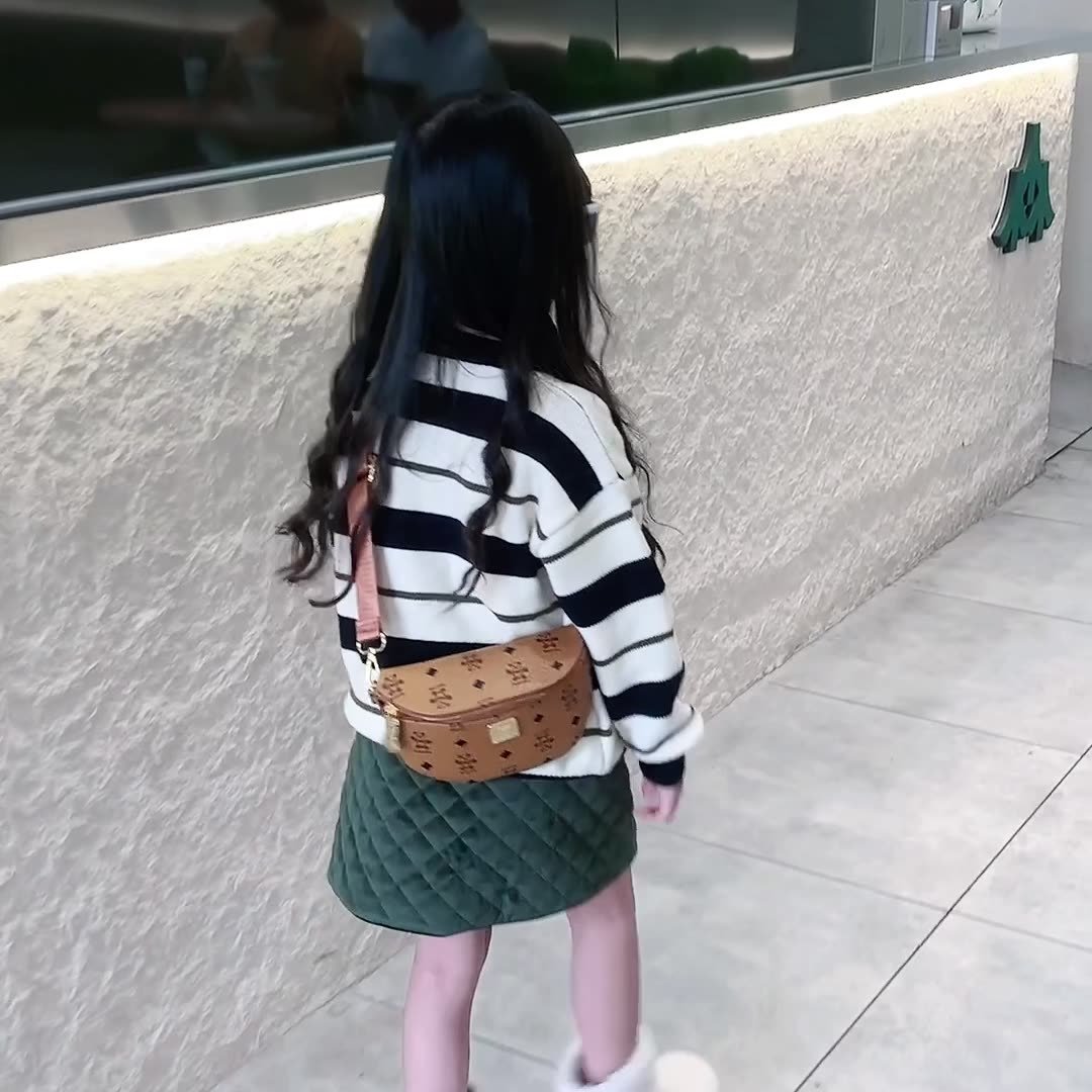 2024 New Factory Latest Design Kids Cartoon Crossbody Belt Bag Girl Boy Black Brown Chest Bag For Boy Purses Lil Girl