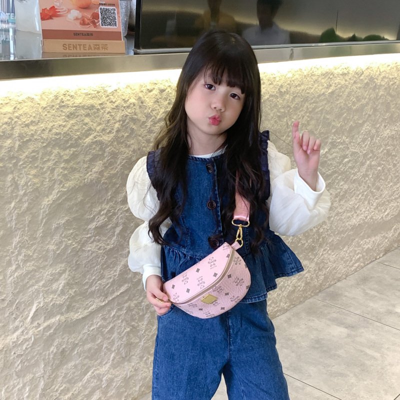 2024 New Factory Latest Design Kids Cartoon Crossbody Belt Bag Girl Boy Black Brown Chest Bag For Boy Purses Lil Girl