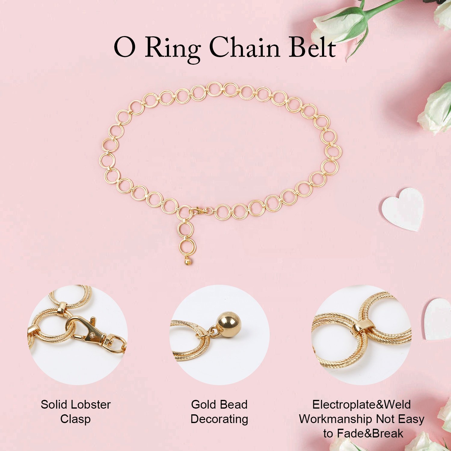 Hot Selling Female O Ring Metal Chain Woman Belt Gold Sexy Waist Belt Designer Fashion Chain Body Jewelry