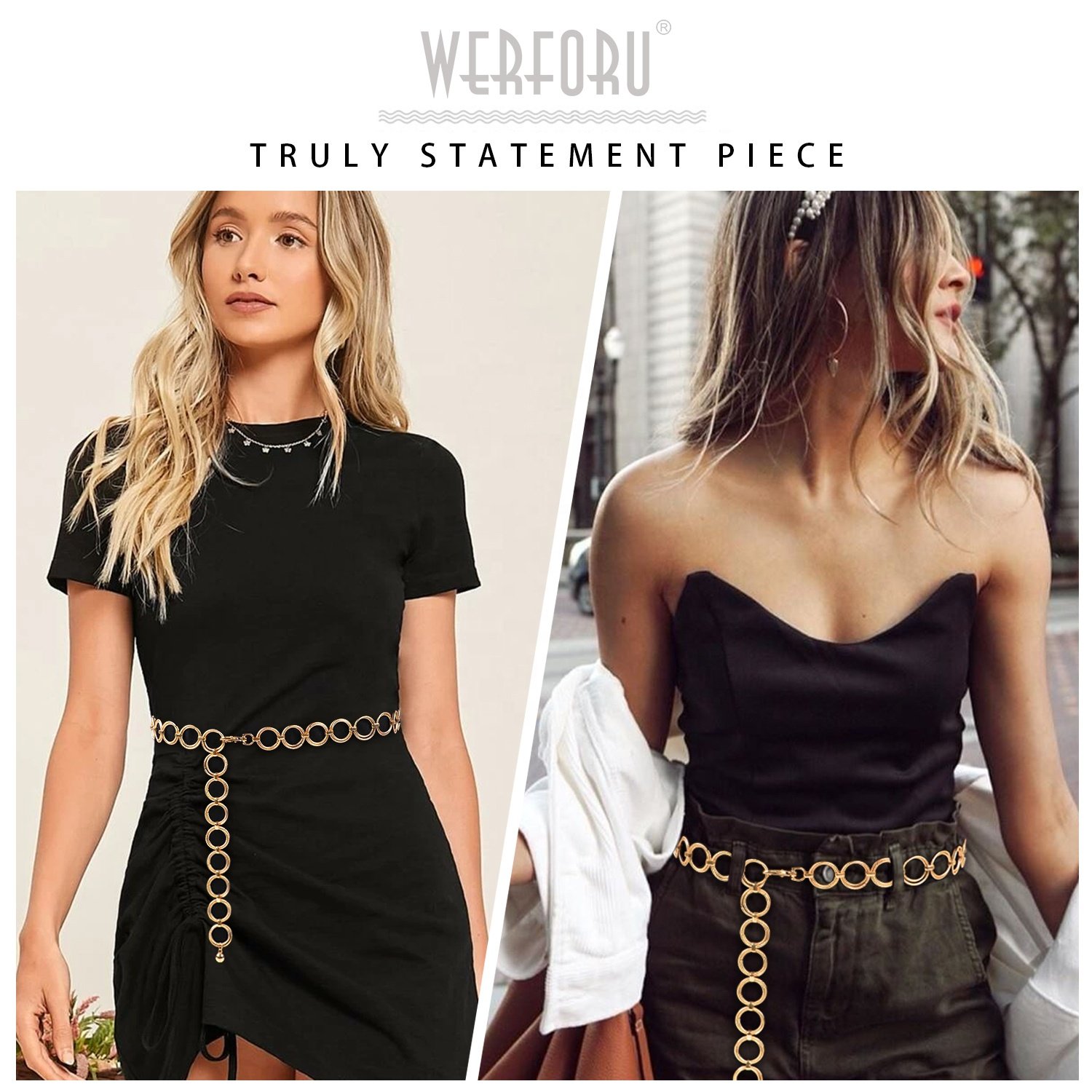 Hot Selling Female O Ring Metal Chain Woman Belt Gold Sexy Waist Belt Designer Fashion Chain Body Jewelry