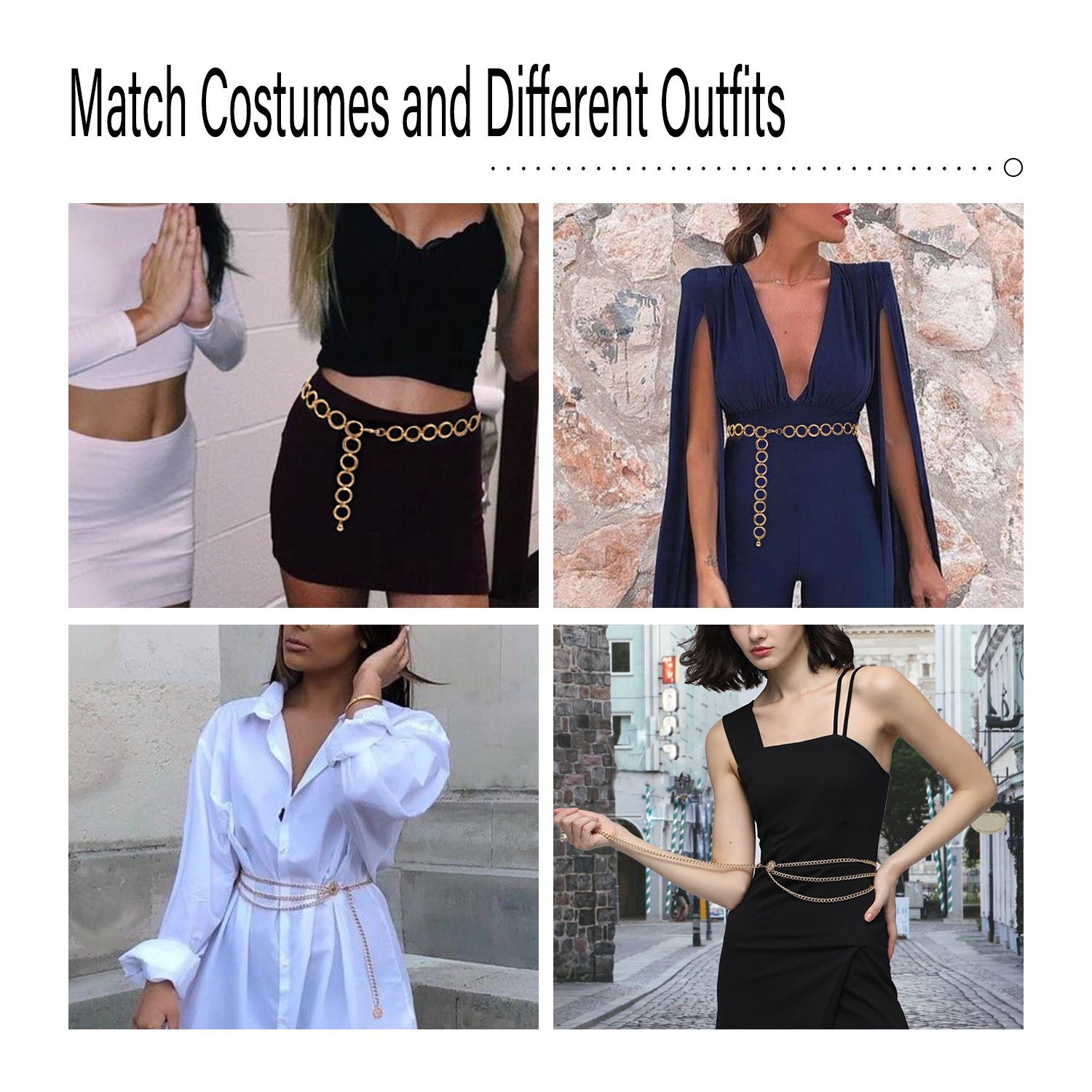Hot Selling Female O Ring Metal Chain Woman Belt Gold Sexy Waist Belt Designer Fashion Chain Body Jewelry