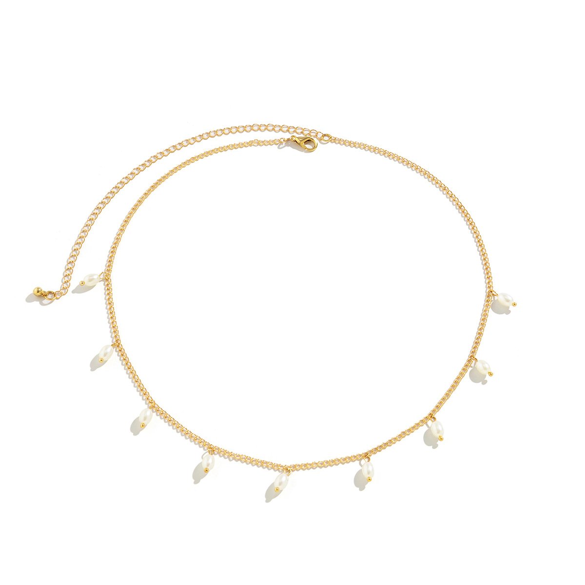 Sexy Elastic Belt Tassels Chain Beach Leg Ring Body Chains Simple Shiny Pearl Rhinestone Thigh Pearl Chain Women Accessories