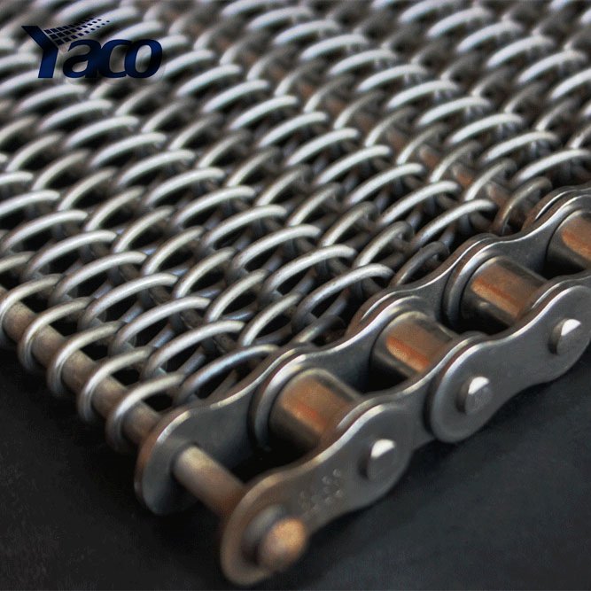 anping stainless steel spiral wire gird fabric metal wire mesh chain link mesh conveyor belt