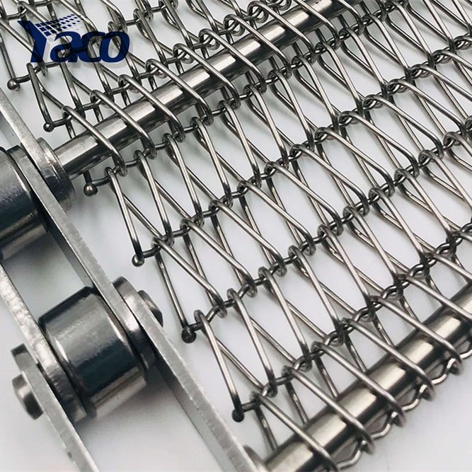 anping stainless steel spiral wire gird fabric metal wire mesh chain link mesh conveyor belt