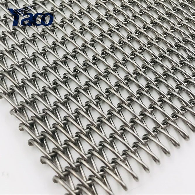 anping stainless steel spiral wire gird fabric metal wire mesh chain link mesh conveyor belt