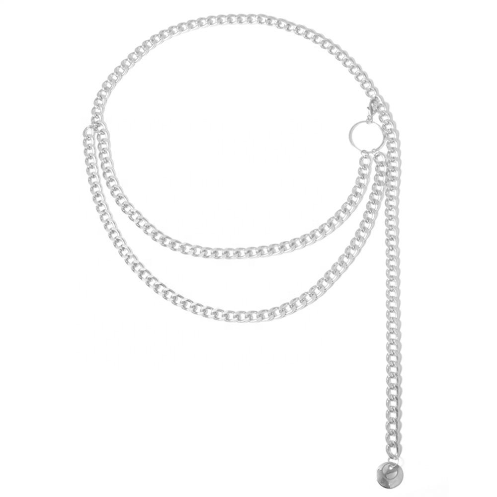 NEW large circle gold waist chain temperament women's clothing accessories fadeless Double aluminum chain size can be customized