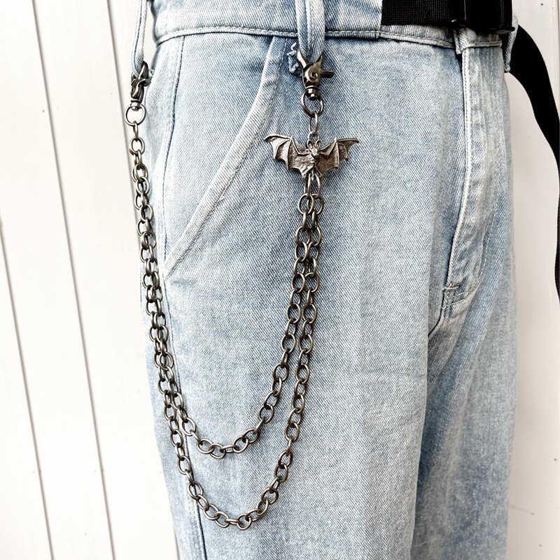 Wholesale High Street Cool Dark Trend Bat Pants Chain Accessories Jeans Chain Belt Waist Chain for Men Women