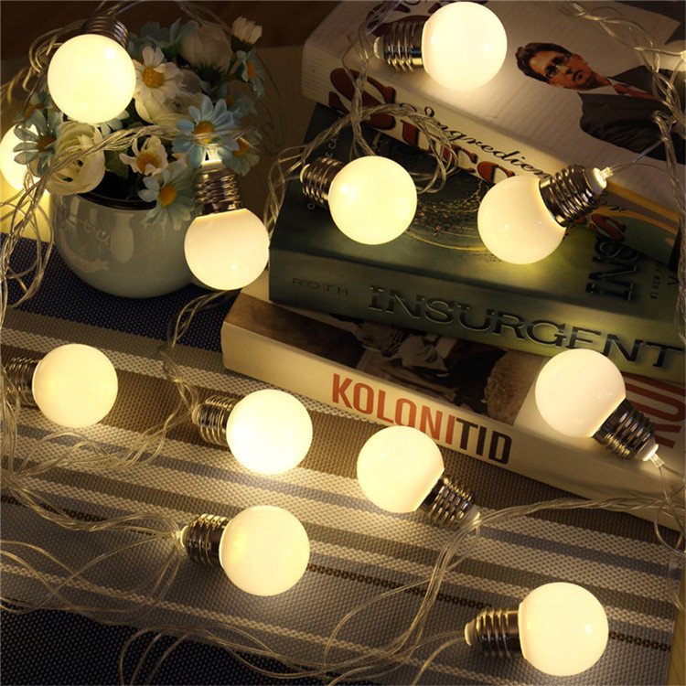 10m 5m Low Voltage Belt light G50 RGB Multicolor Unbreakable Globe Ball Bulb LED Chain Festoon String Light