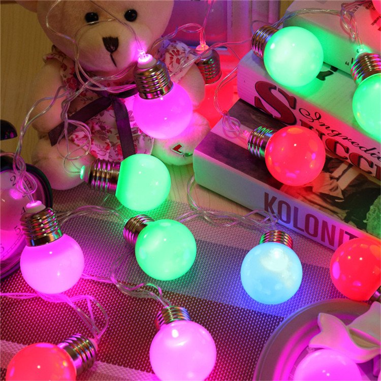 10m 5m Low Voltage Belt light G50 RGB Multicolor Unbreakable Globe Ball Bulb LED Chain Festoon String Light