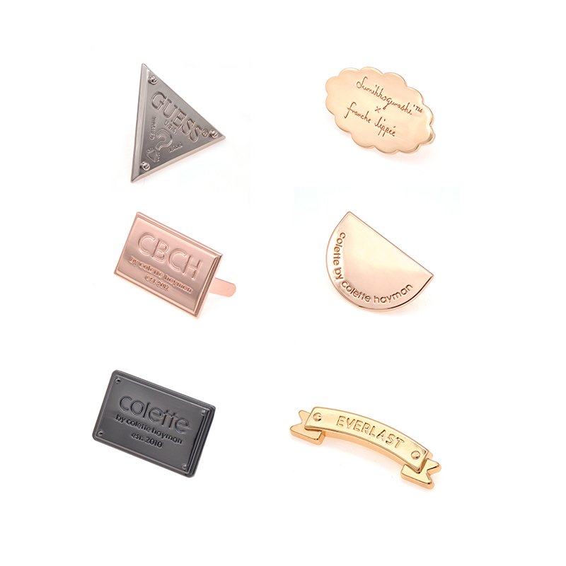 Rectangle Garment Metal Logo Label Custom Engraved Logo Sew Shoe Metal Labels Logo Tags For Clothing Accessories