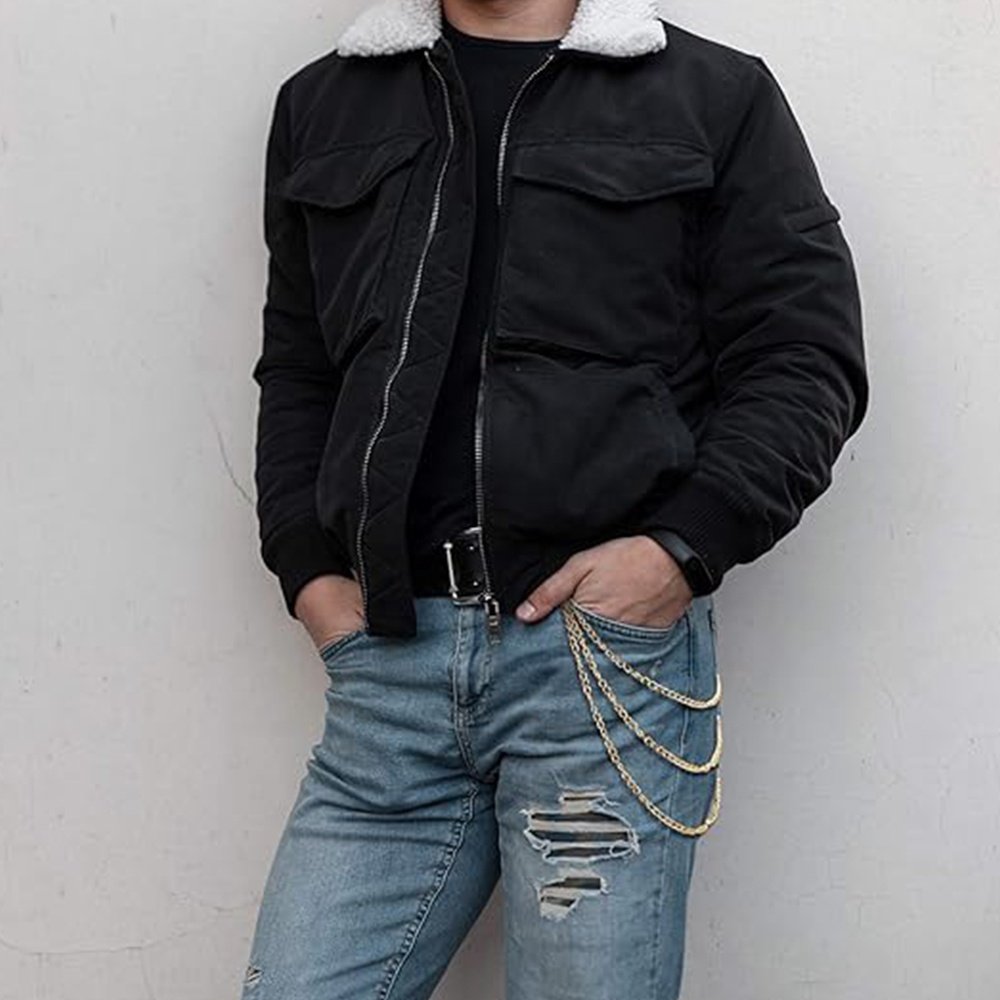 3 Pieces Set Punk Jeans Pants Chain Pocket Multi-layer Waist Chain Hip Hop Rock Butterfly Belt Body Chain