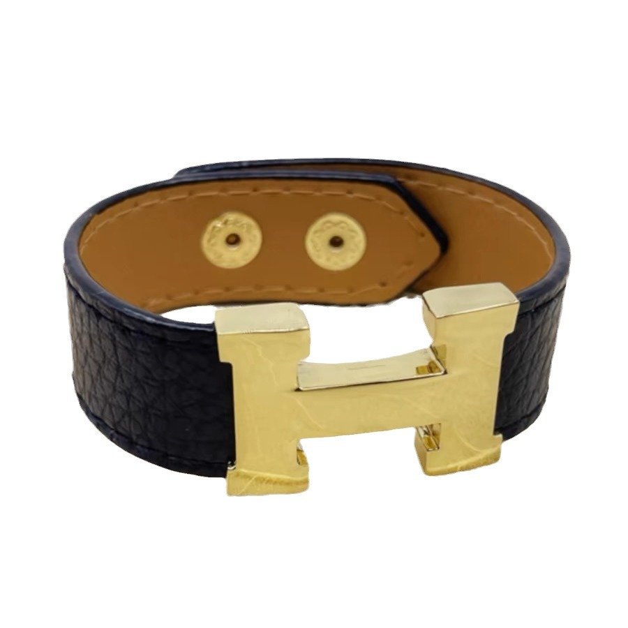 Punk Style Letters Design Leather Chain Bracelet Handmade Accessories for Women and Men