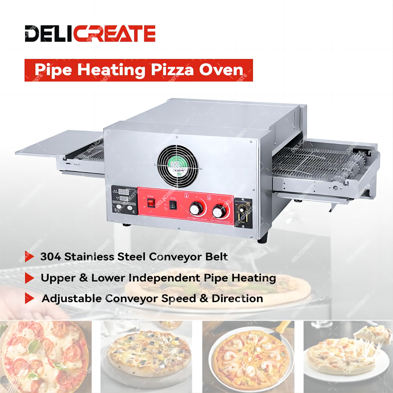 Easy Operation 12 18 inch Counter Top Pizza Making Machine Hotel Restaurant Fast Baking Tunnel Conveyor Belt Pizza Oven