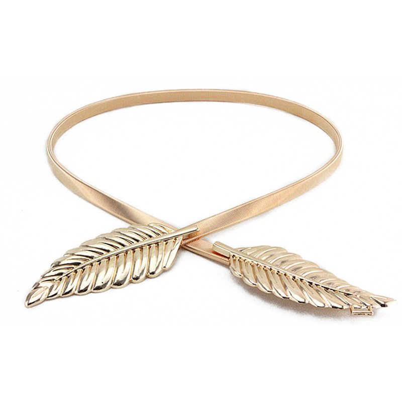 Wholesale Golden Elastic Waist Chain Ladies Dress Fashion Belt Metal Plate Elastic Hook Belt