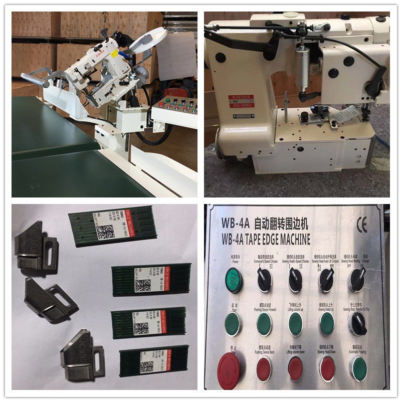 WB-4A Factory Automatic Mattress Tape Edge Machine Mattress Edge Sewing Machine with Double Lifting Chain Stitch Singer Head