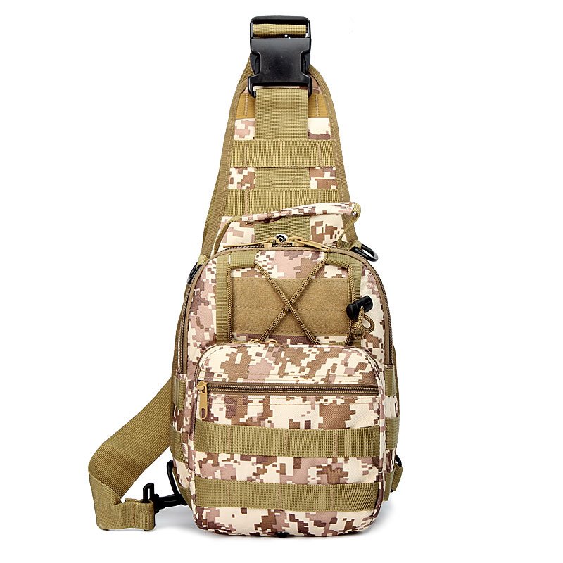 JSH Leather Chest Bag Customizable Molle Tactical Waist Single Shoulder Pack Sling Bag Running Belt Pouch Waist Bag