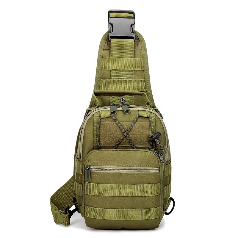 JSH Leather Chest Bag Customizable Molle Tactical Waist Single Shoulder Pack Sling Bag Running Belt Pouch Waist Bag
