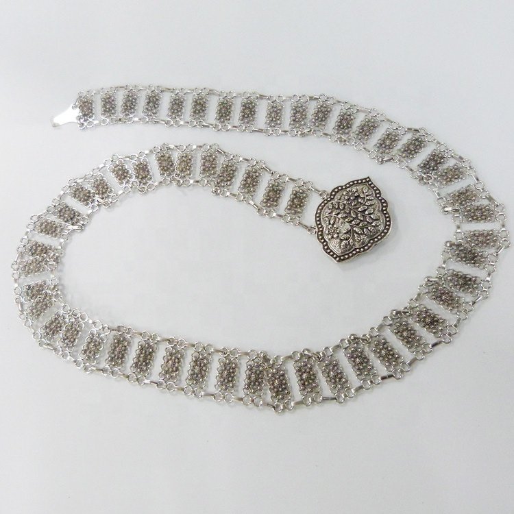New Silver chain belt women fashion Beautiful flower style Belt