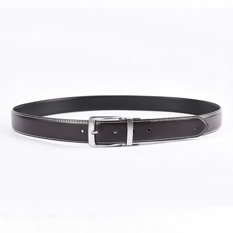 New arrival Men's Casual Fashion Business Belt Genuine Leather Cowhide Extended Simple Design with Rotating Pin Buckle belt