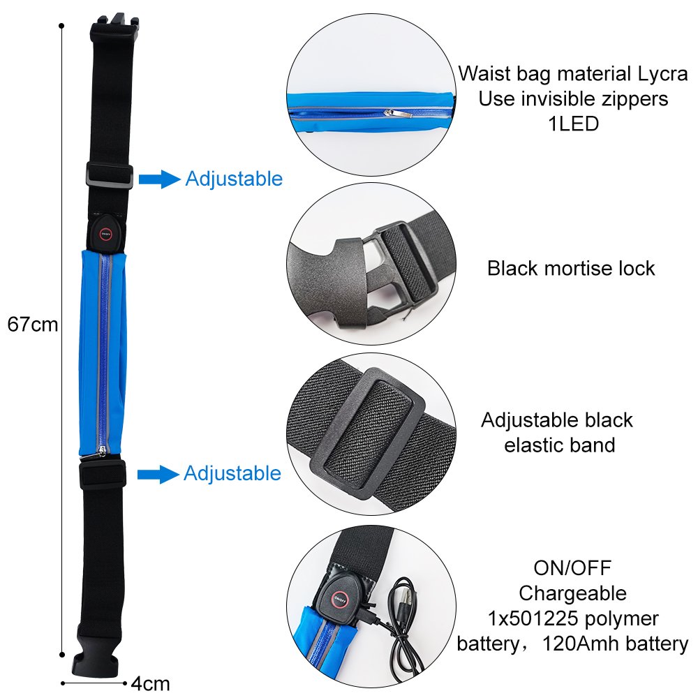 Neon Glo Shenzhen New Casual Fashion Womens Small Outdoor Sport Cyclist Cellphone Bags Thigh Seat Belt Waist Bags With Chain