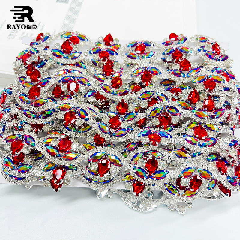 10 Yards Jewelry Rhinestone Cup Chain Trimming Sew On Decorative Applique For T-shirts Evening Dress Bags Women's Shoe