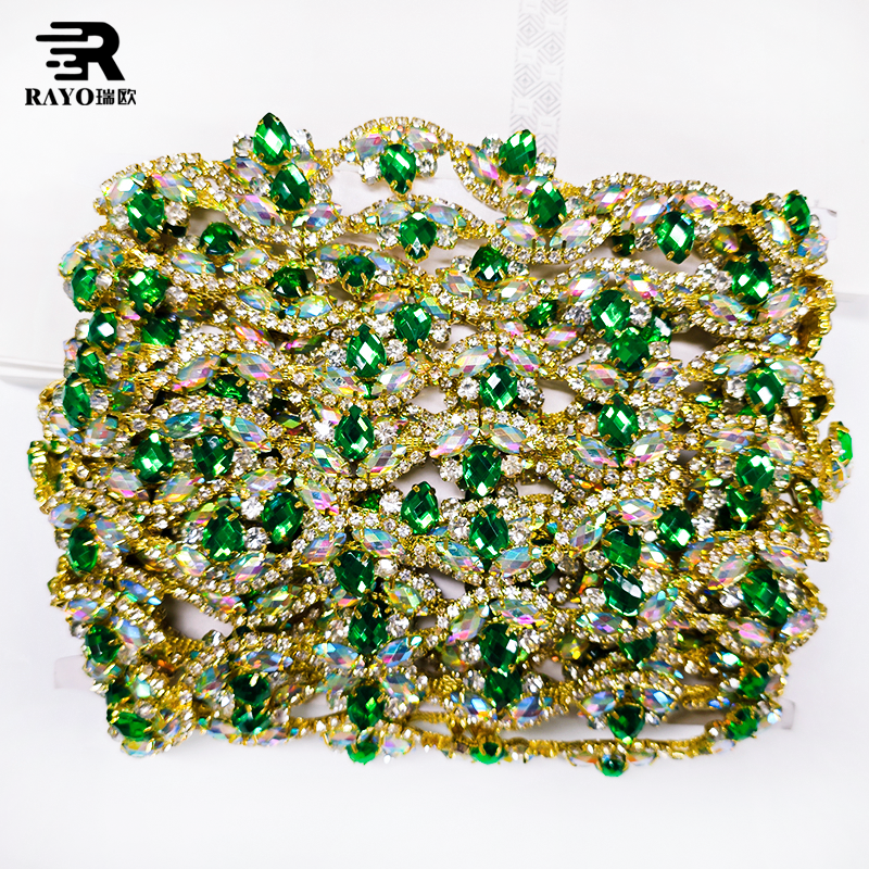 10 Yards Jewelry Rhinestone Cup Chain Trimming Sew On Decorative Applique For T-shirts Evening Dress Bags Women's Shoe