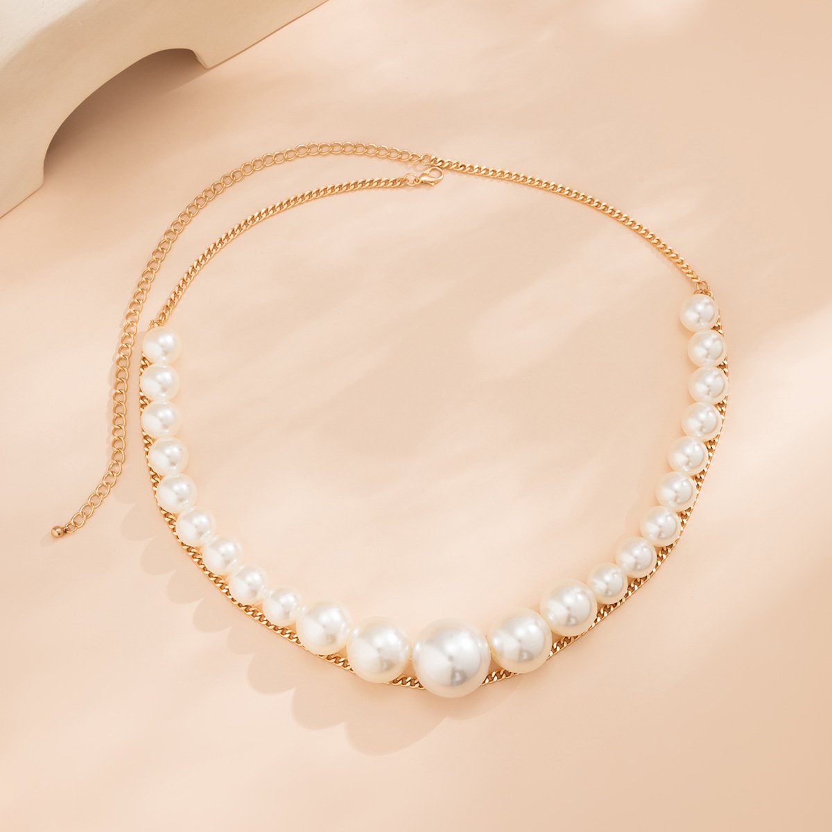 Elegant Full Imitation Pearls Layered Fashion Personality Waist Chain Gold Plated Stylish Belt Chains For Women