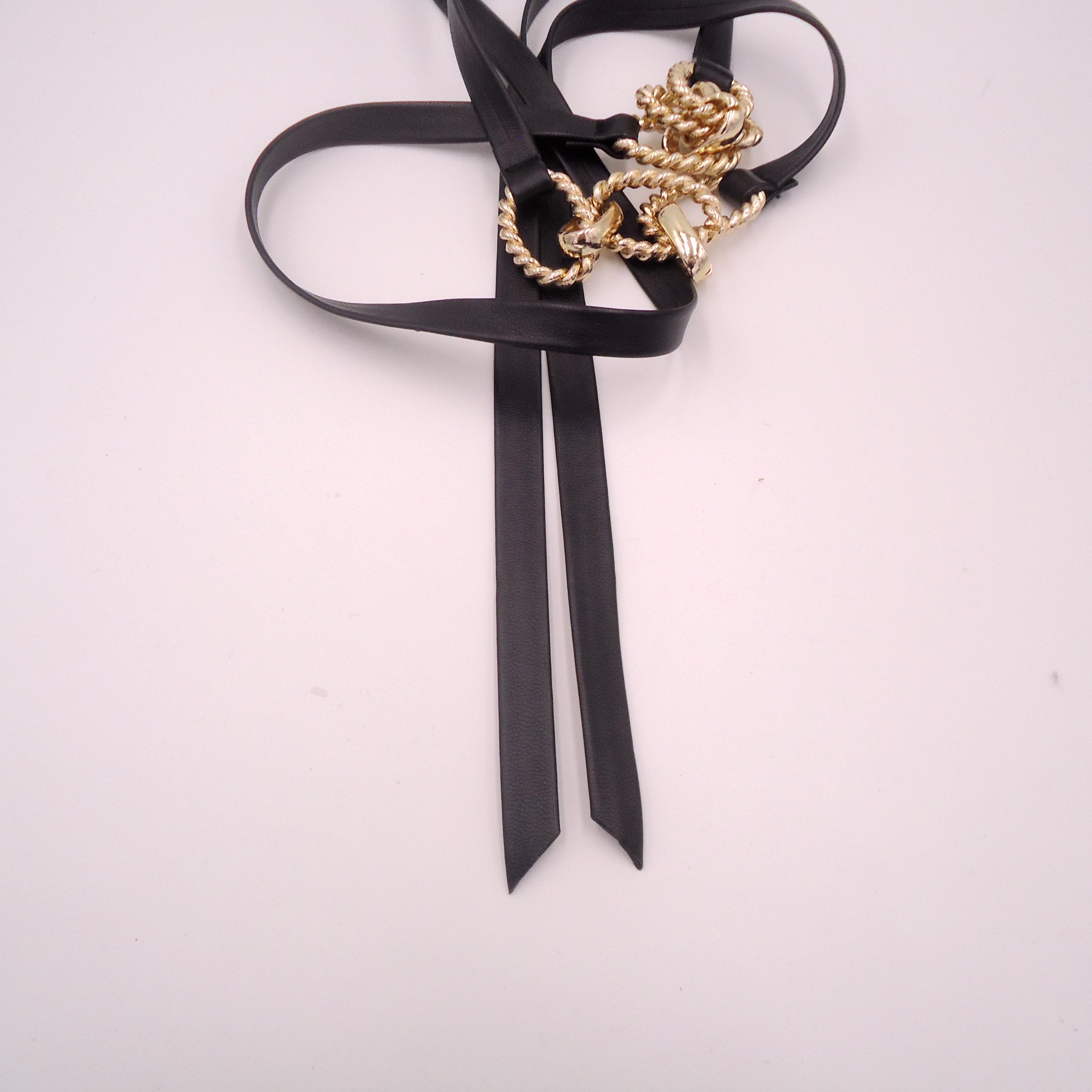 custom design metal gold ladies waist chain belt with pu