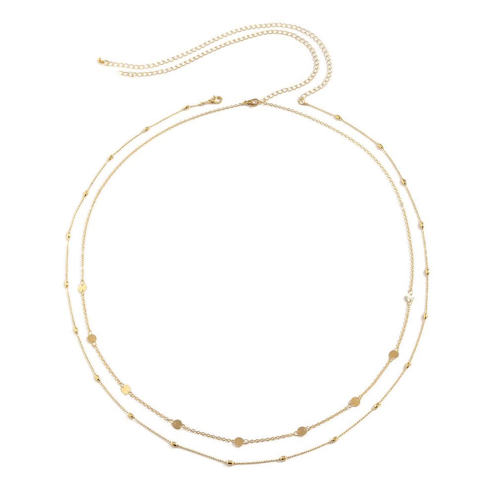 Sexy Vintage Aesthetic Belly Chain Thin Beads Link Body Chain Waist Chain Belt Streetwear Summer Women Fashion Body Jewelry