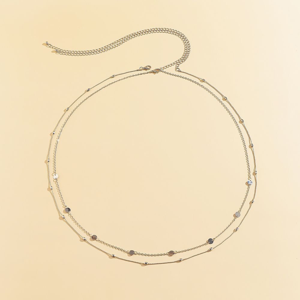 Sexy Vintage Aesthetic Belly Chain Thin Beads Link Body Chain Waist Chain Belt Streetwear Summer Women Fashion Body Jewelry