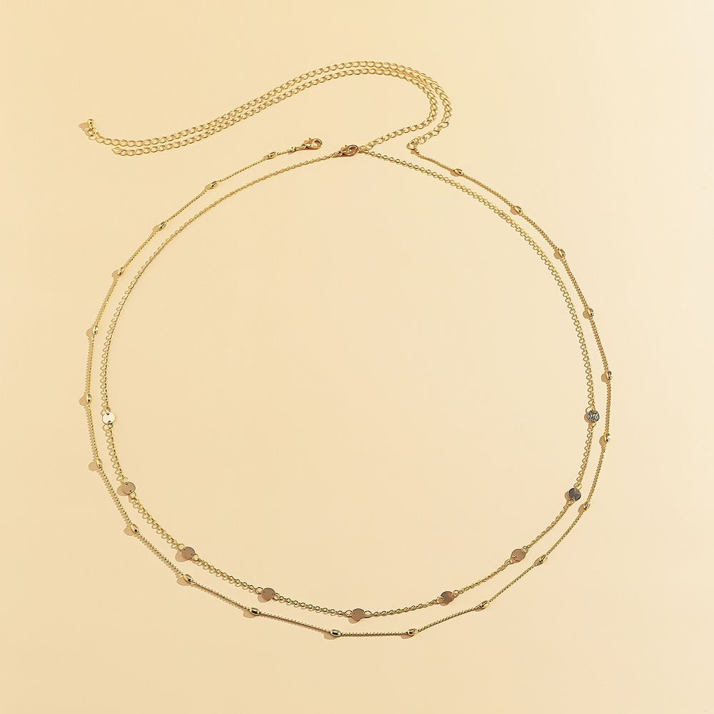 Sexy Vintage Aesthetic Belly Chain Thin Beads Link Body Chain Waist Chain Belt Streetwear Summer Women Fashion Body Jewelry