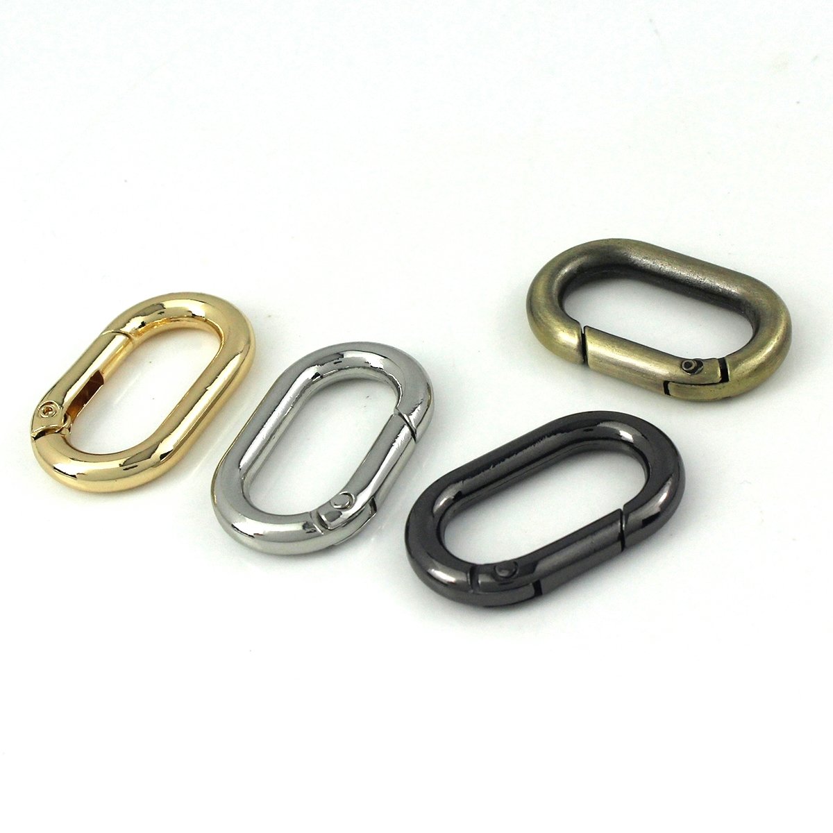 Alloy Oval Ring Snap Hook Spring Gate Trigger Clasps Clips for Leather Craft Belt Strap Webbing Keychain Hooks