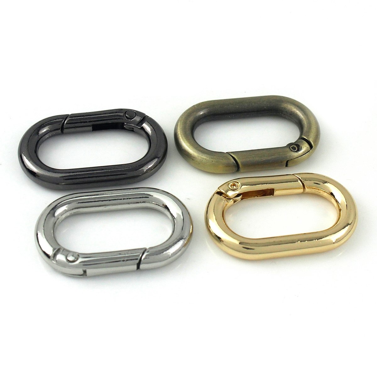 Alloy Oval Ring Snap Hook Spring Gate Trigger Clasps Clips for Leather Craft Belt Strap Webbing Keychain Hooks