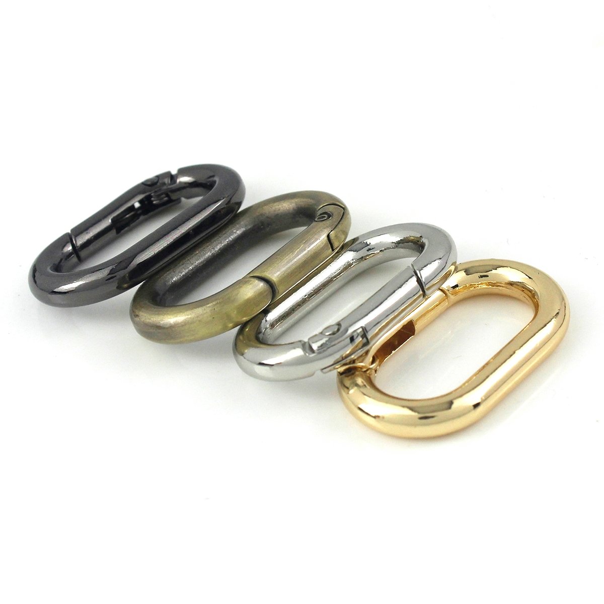 Alloy Oval Ring Snap Hook Spring Gate Trigger Clasps Clips for Leather Craft Belt Strap Webbing Keychain Hooks