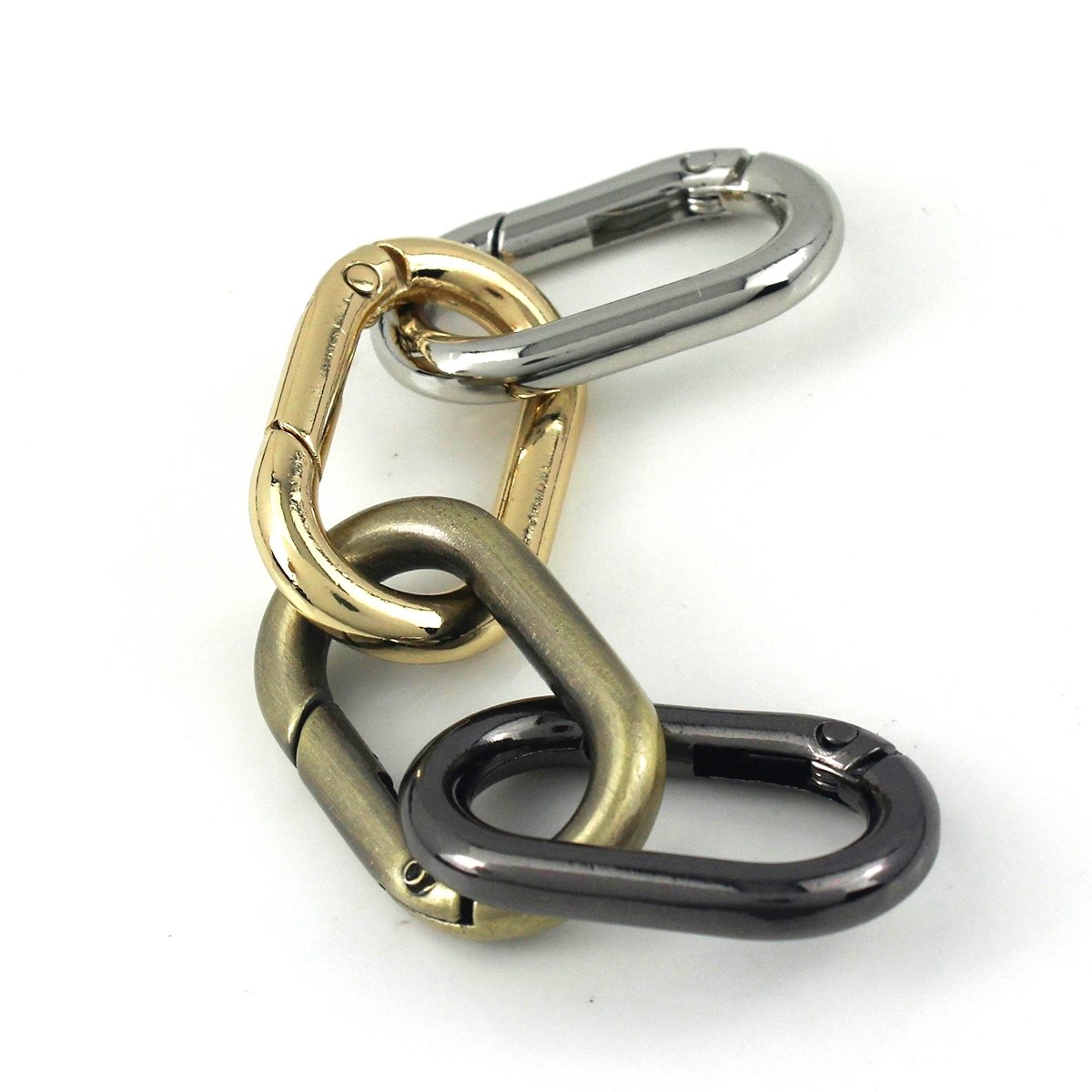 Alloy Oval Ring Snap Hook Spring Gate Trigger Clasps Clips for Leather Craft Belt Strap Webbing Keychain Hooks