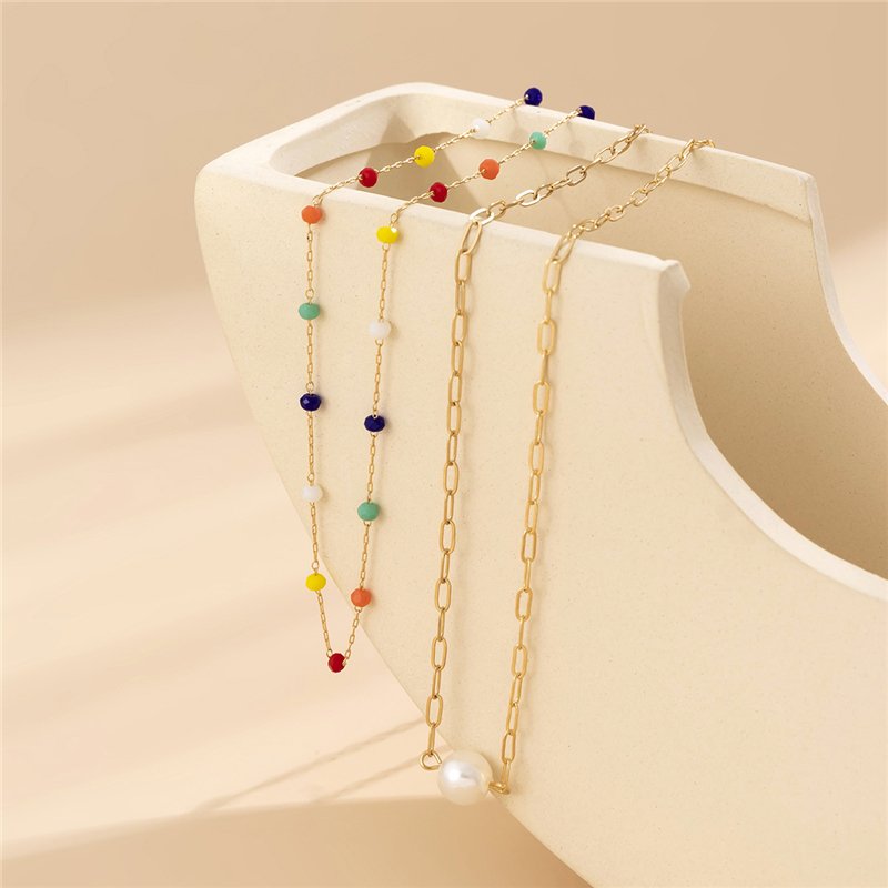 18k Gold Plated Stainless Steel Water Proof Jewelry Bead Glasses Pearl Bikini Waist Belt Belly Body Chain for Women Belly chain